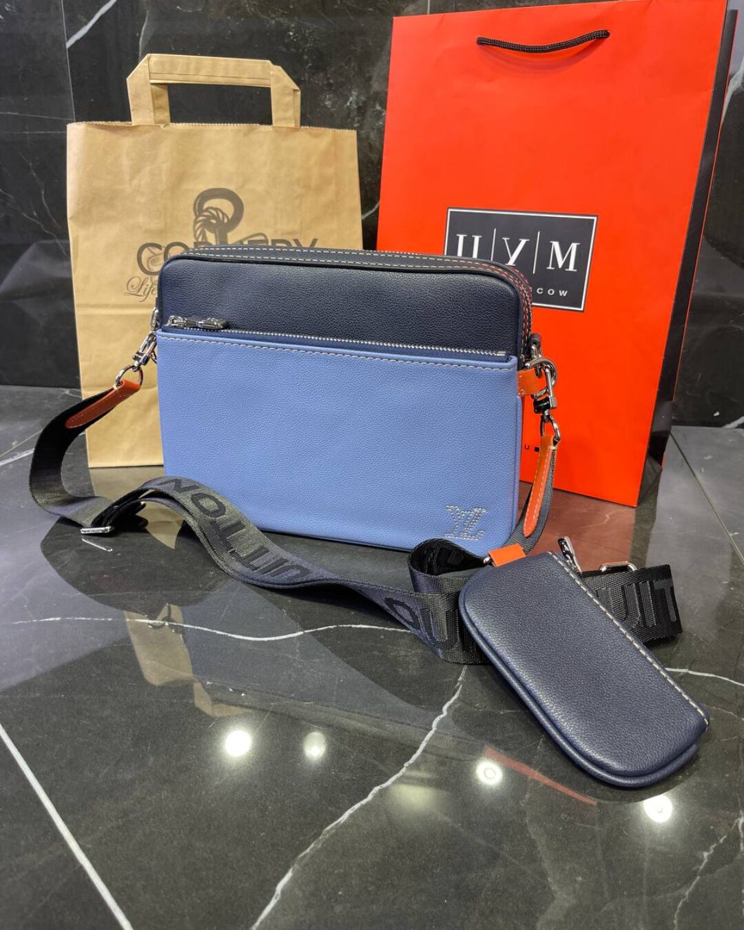 Сумка Louis Vuitton Trio messenger bag blue