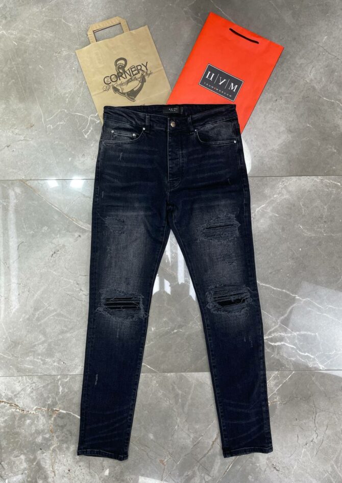 Джинсы Amiri Leather Thrasher