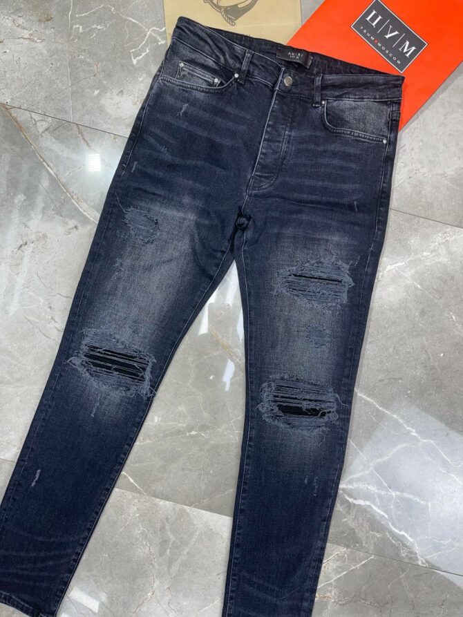 Джинсы Amiri Leather Thrasher