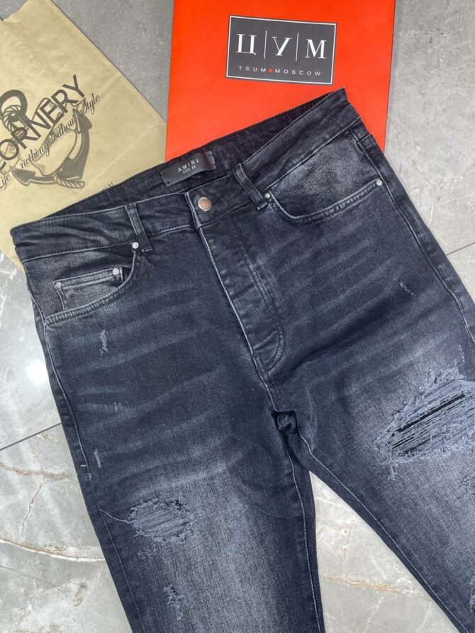 Джинсы Amiri Leather Thrasher
