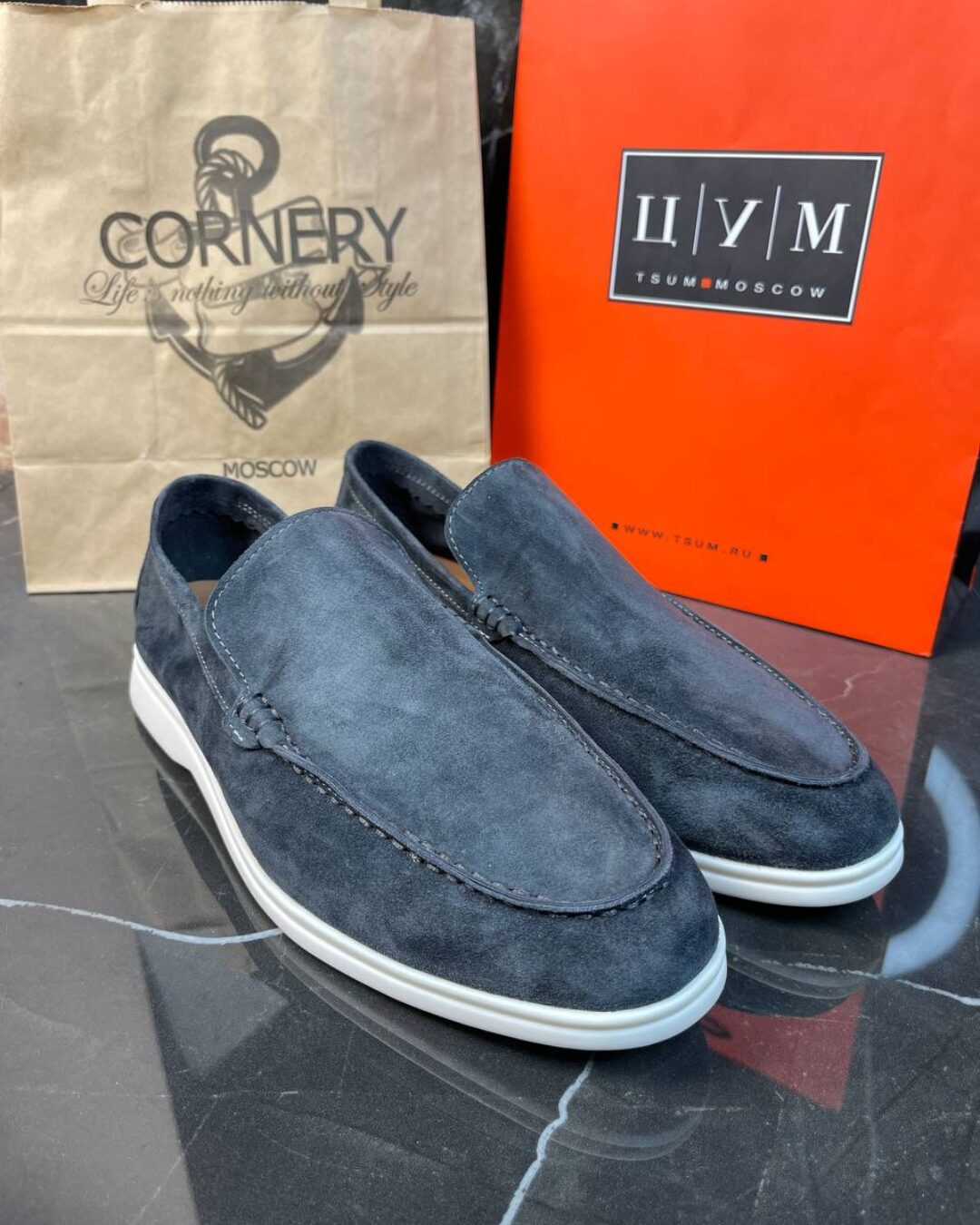 Лоферы Loro Piana L.Grey Blue