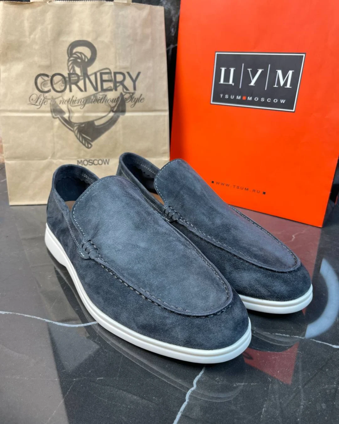Лоферы Loro Piana L.Grey Blue