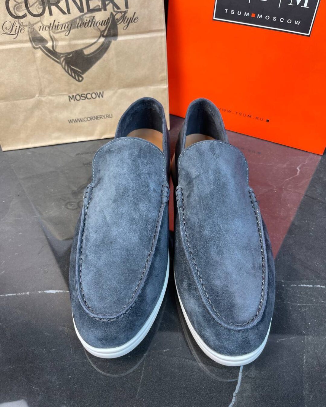 Лоферы Loro Piana L.Grey Blue — фото 2