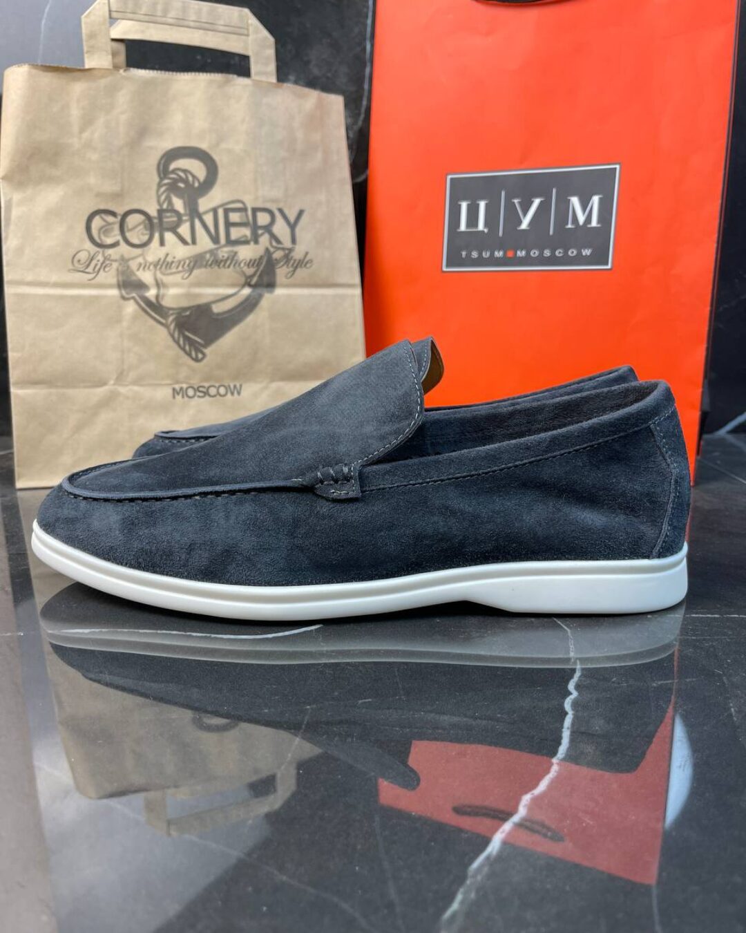 Лоферы Loro Piana L.Grey Blue — фото 5