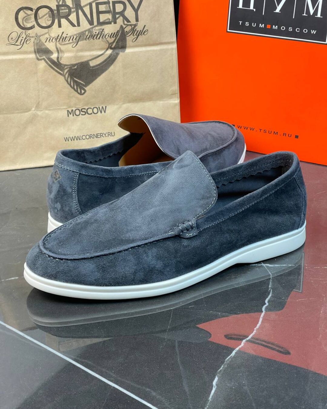 Лоферы Loro Piana L.Grey Blue — фото 9