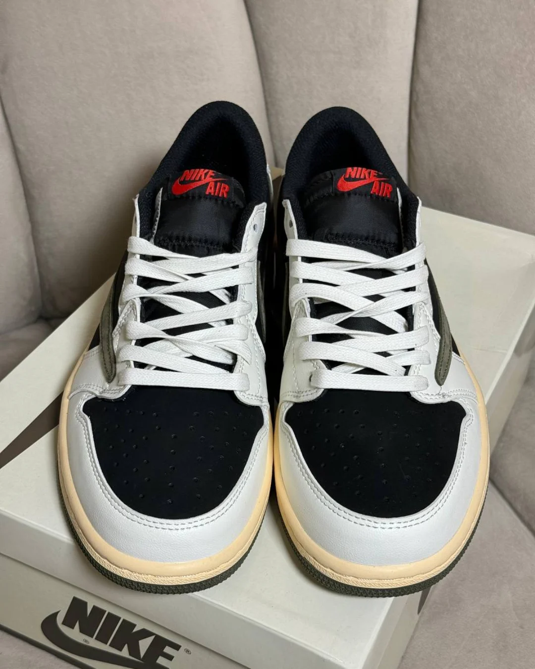 Кеды Travis Scott X Air Jordan 1 Retro Low OG Olive — фото 4
