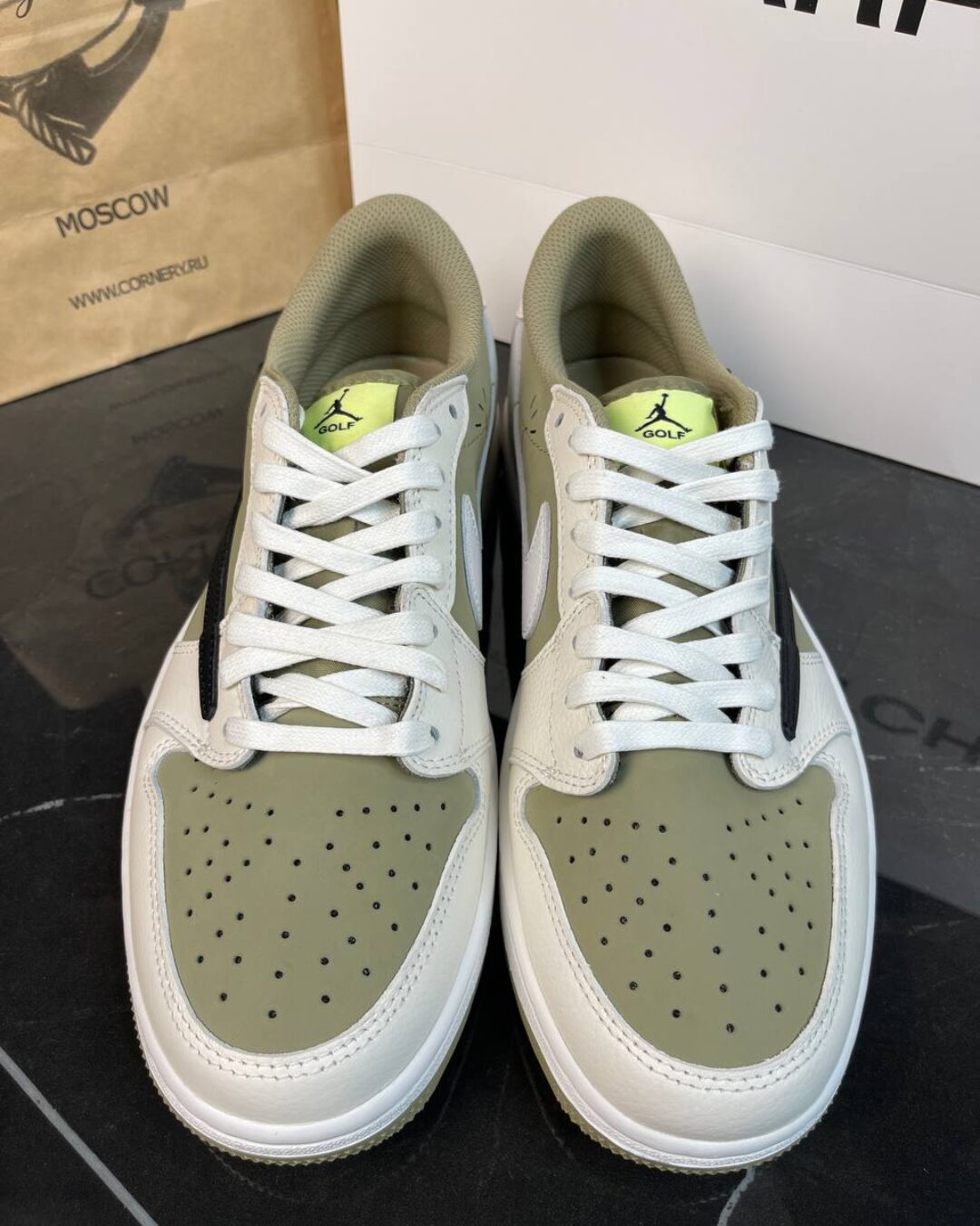 Кеды Travis Scott x Air Jordan 1 Low Golf Neutral Olive S — фото 2