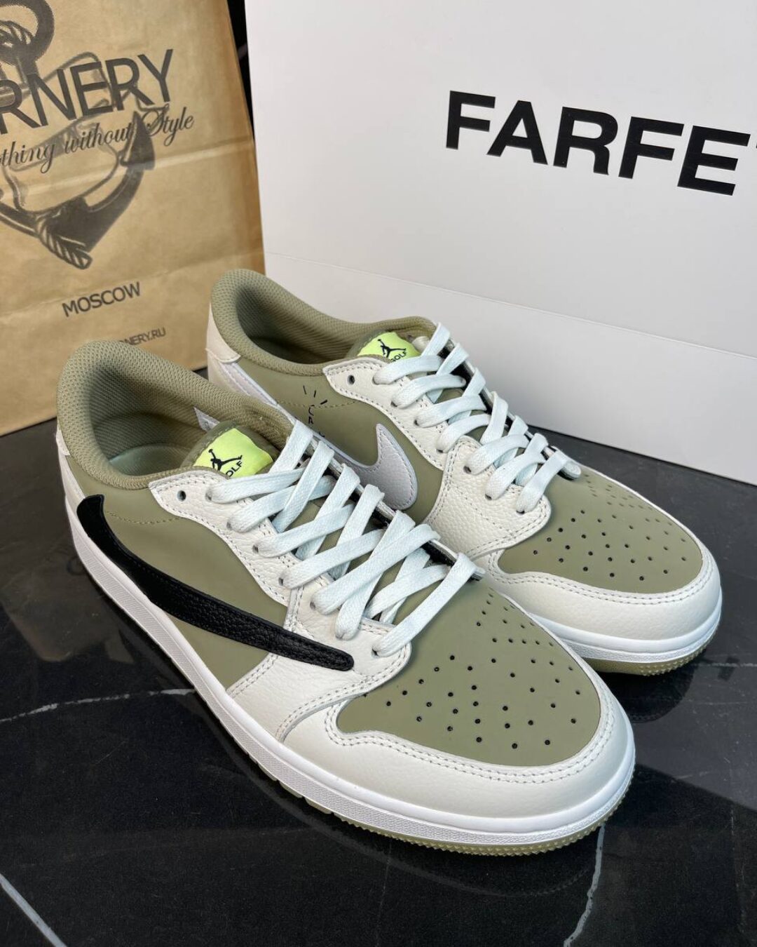 Кеды Travis Scott x Air Jordan 1 Low Golf Neutral Olive S