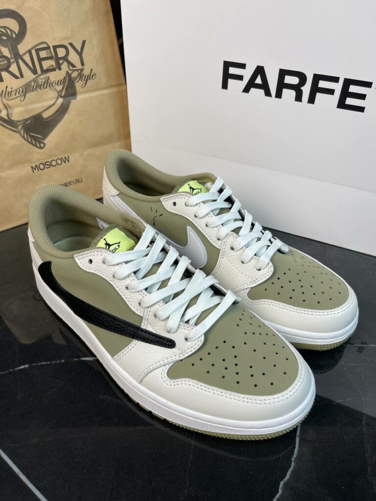 Кеды Travis Scott x Air Jordan 1 Low Golf Neutral Olive S