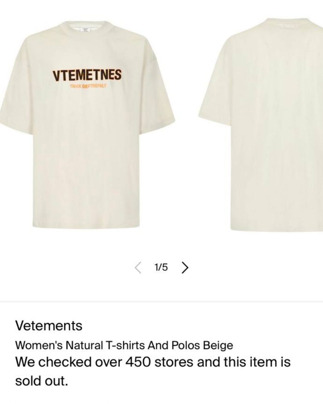 Футболка Vetements Think Dieftrefnly — фото 10