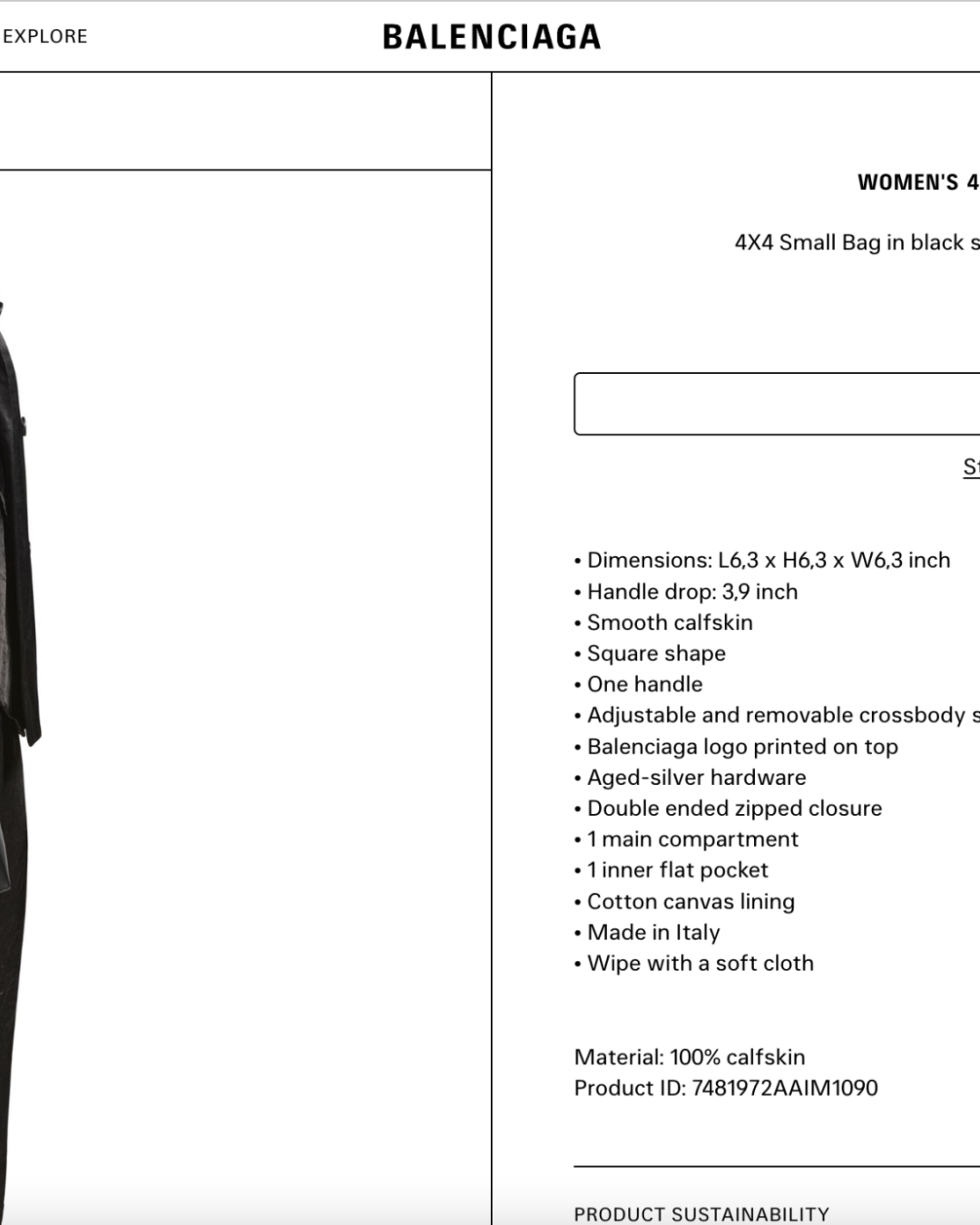 Сумка Balenciaga 4X4 SMALL