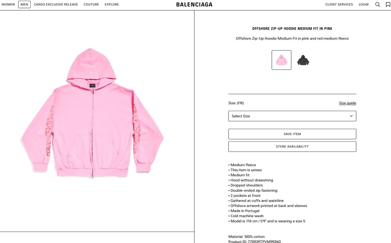 Zip-Худи Balenciaga