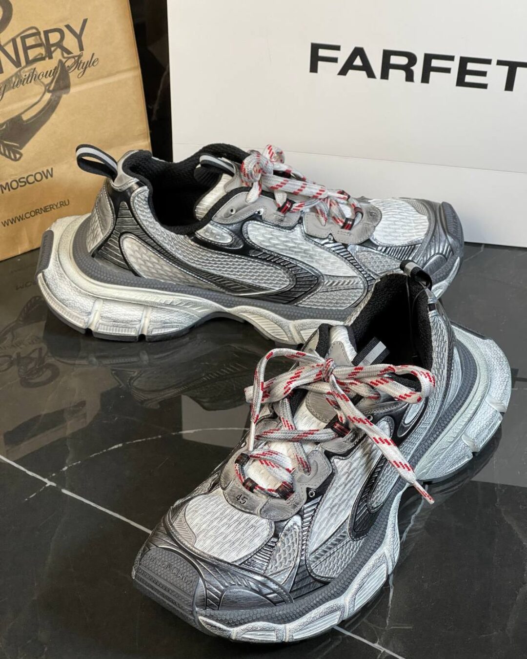 Кроссовки Balenciaga 3XL Sneaker Worn-Out - Grey — фото 4