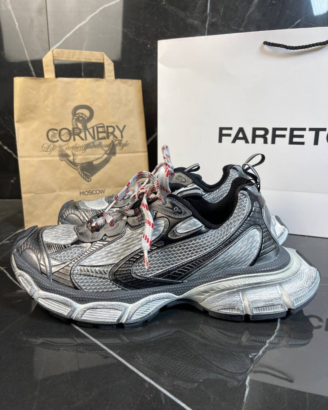 Кроссовки Balenciaga 3XL Sneaker Worn-Out - Grey — фото 3