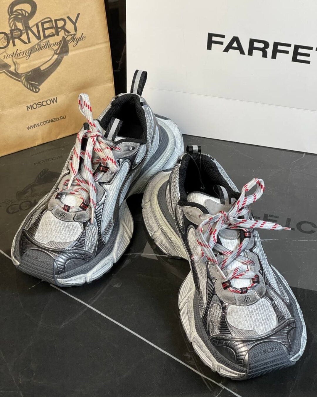 Кроссовки Balenciaga 3XL Sneaker Worn-Out - Grey — фото 9