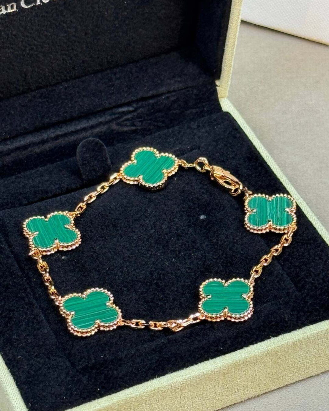 Браслет Van Cleef & Arpels Vintage Alhambra (Gold/Green)