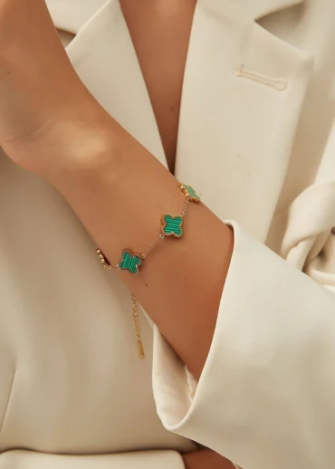 Браслет Van Cleef & Arpels Vintage Alhambra (Gold/Green)