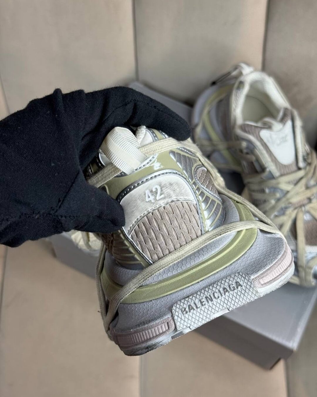Кроссовки Balenciaga 3XL Extreme Lace Sneaker Light Beige