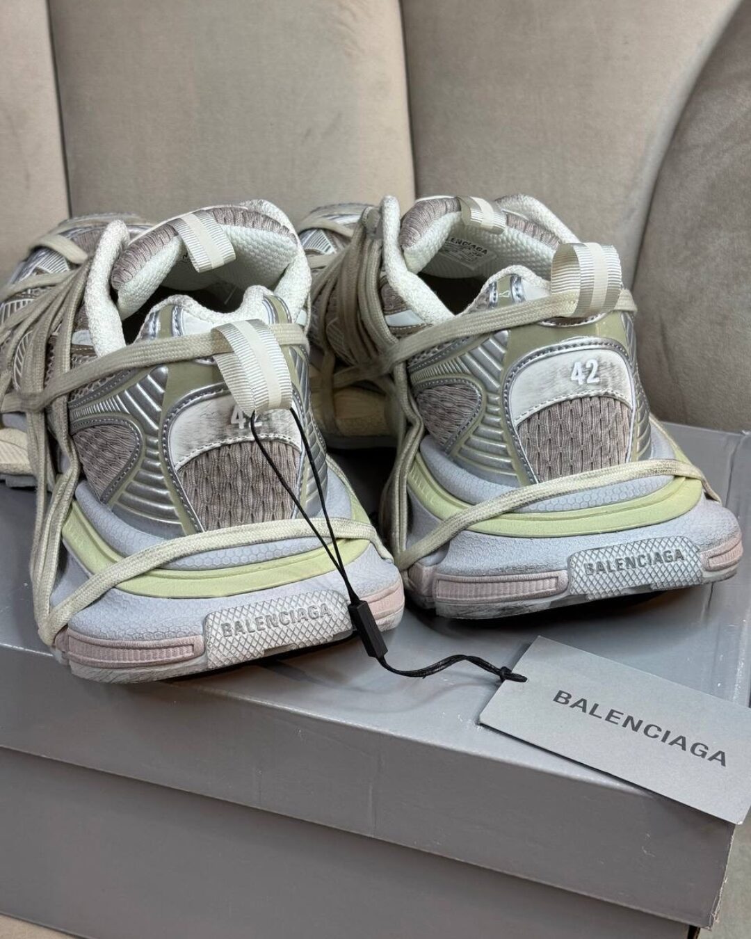 Кроссовки Balenciaga 3XL Extreme Lace Sneaker Light Beige