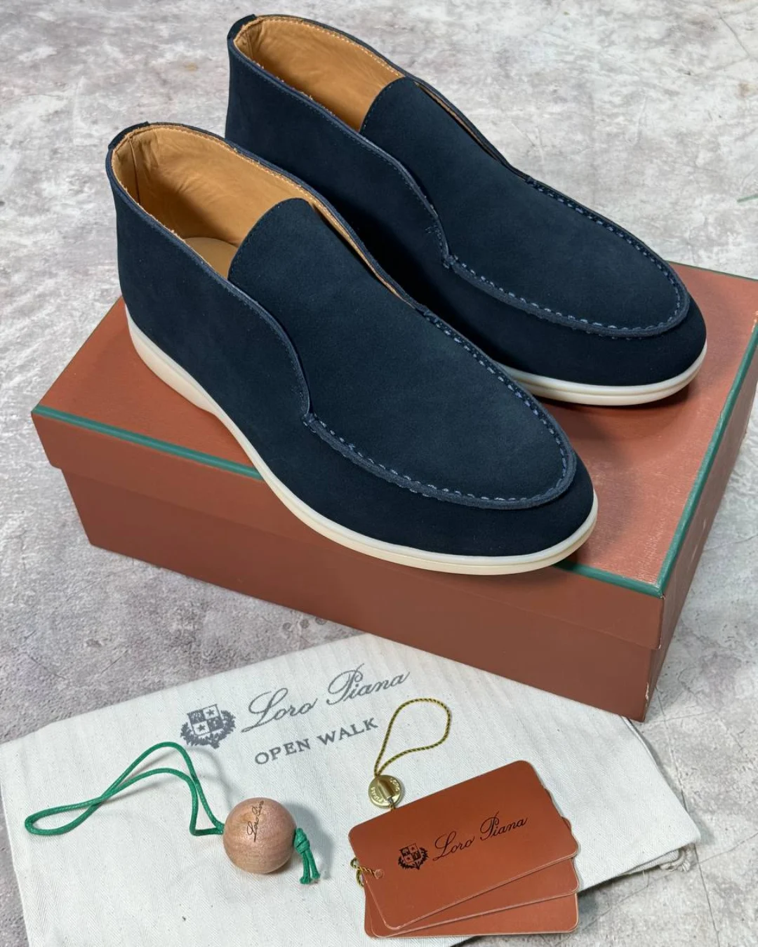 Лоферы Loro Piana Racing Blue