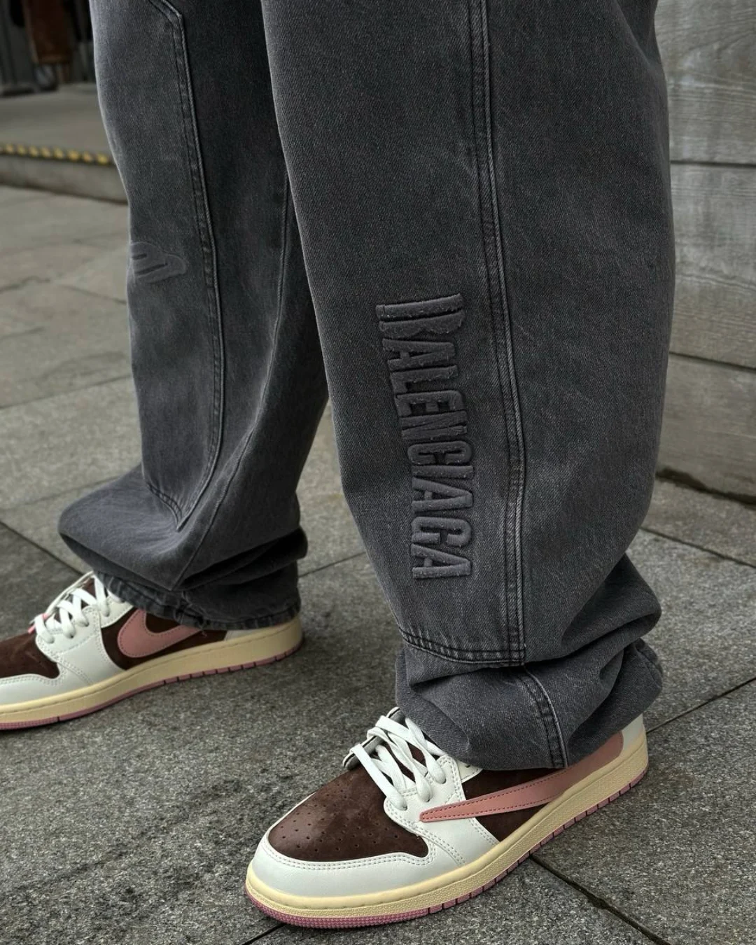 Кеды Travis Scott x Air Jordan 1 Pink Oxford — фото 10