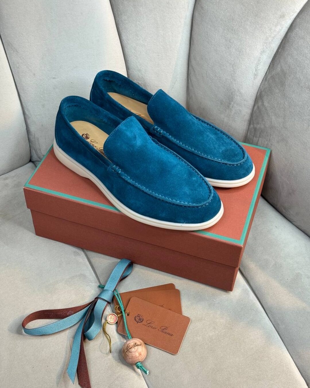 Лоферы Loro Piana Malachite Blue