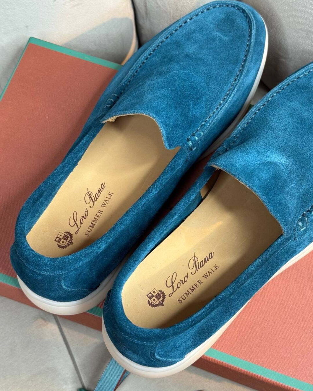 Лоферы Loro Piana Malachite Blue