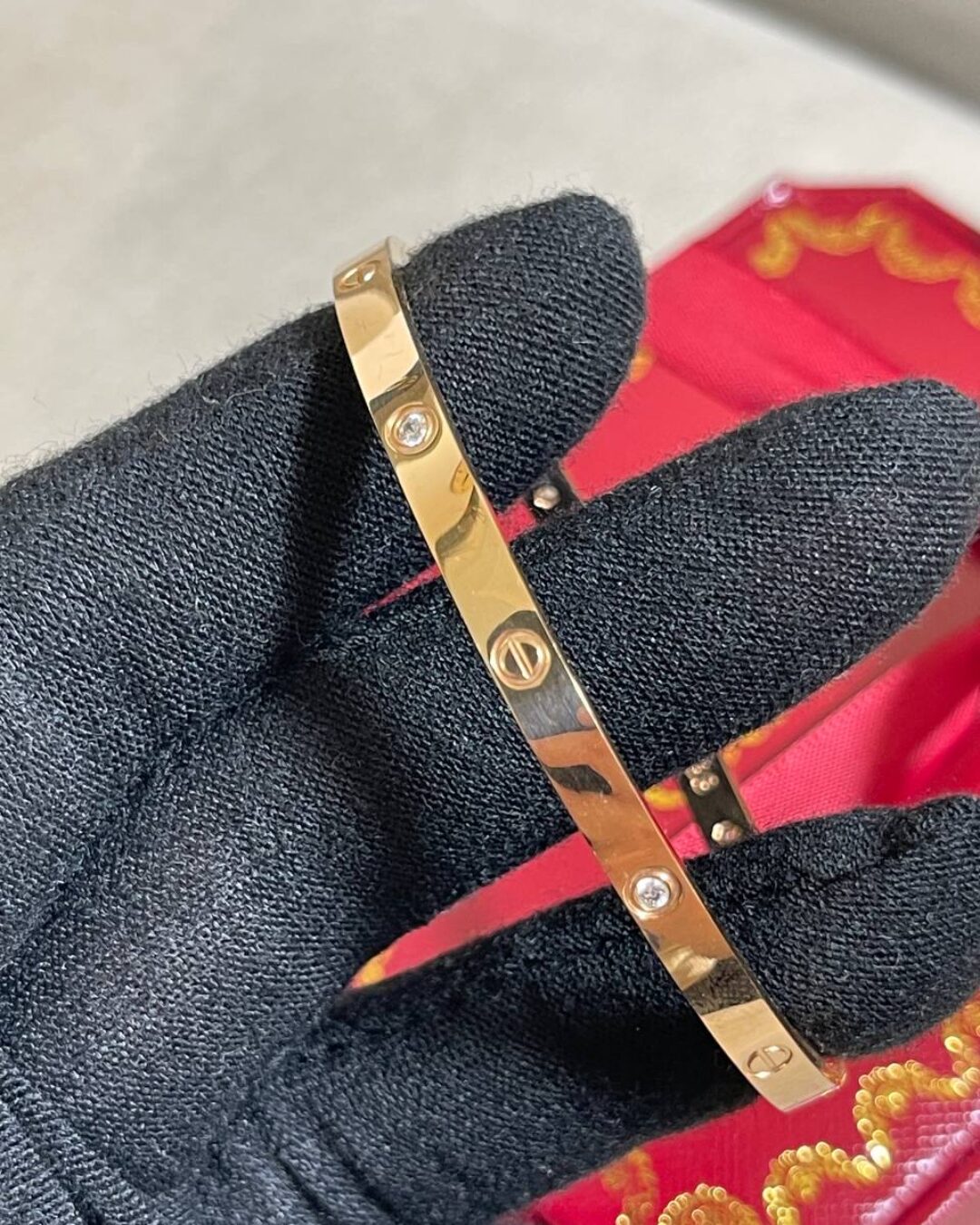 Браслет Cartier Love (тонкий)(камни)