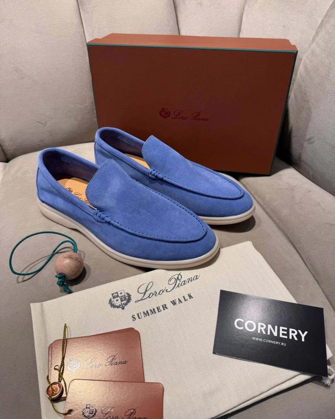 Лоферы Loro Piana Sky Blue