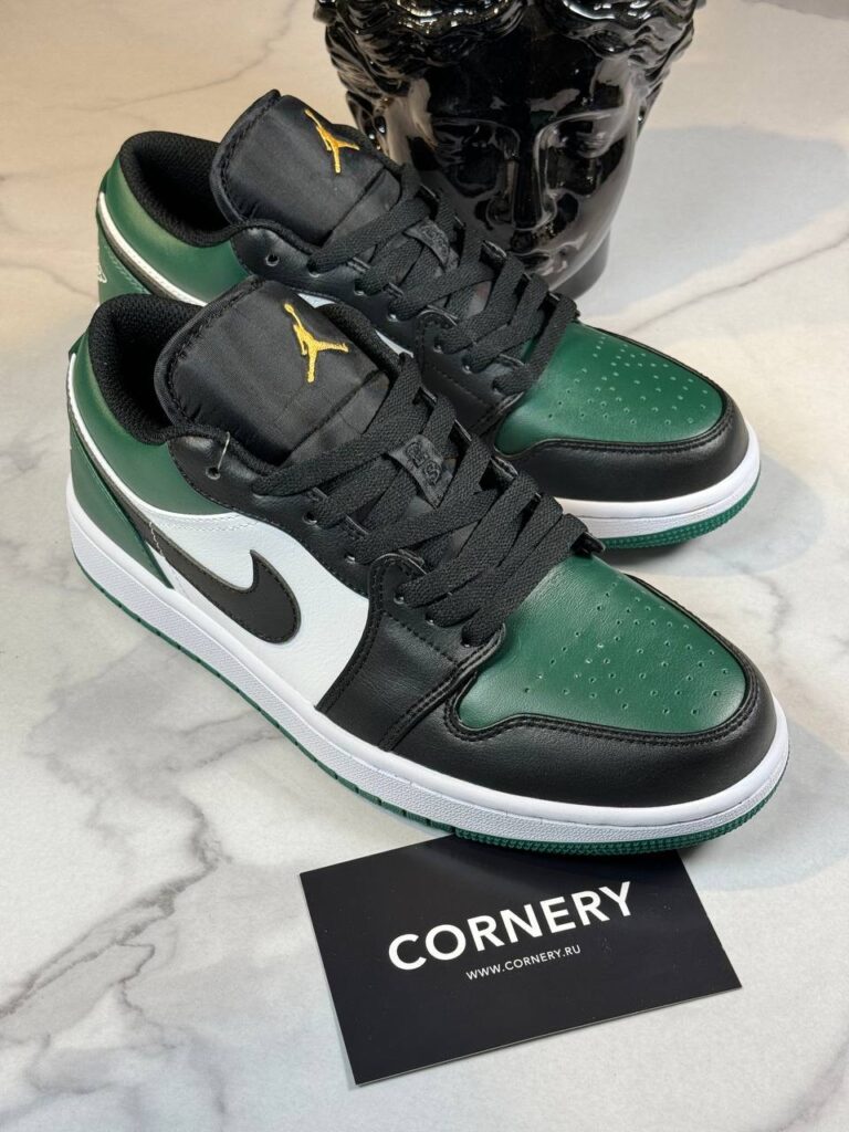 Кеды Air Jordan 1 Low Green Toe