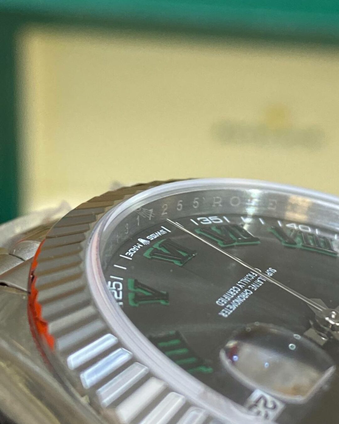 Часы Rolex DateJust Green Silver