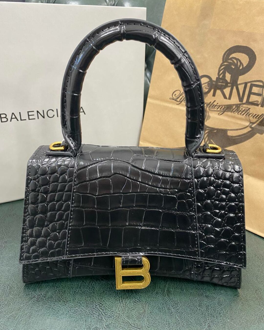 Сумка Balenciaga Crocodile Effect Tote Bag