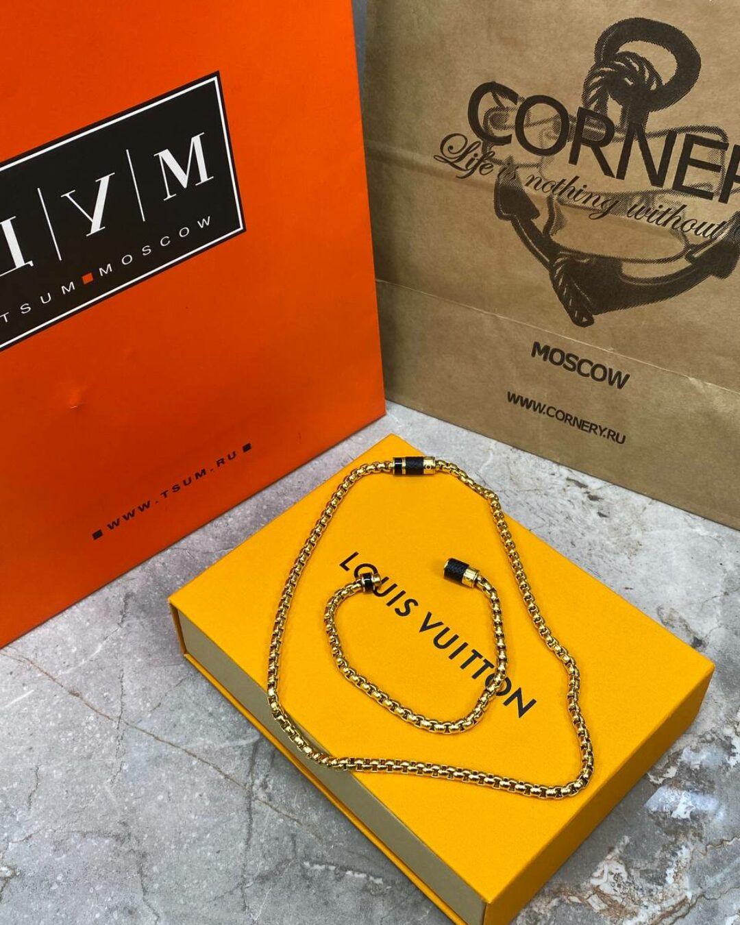 Комплект Louis Vuitton (браслет, цепочка)