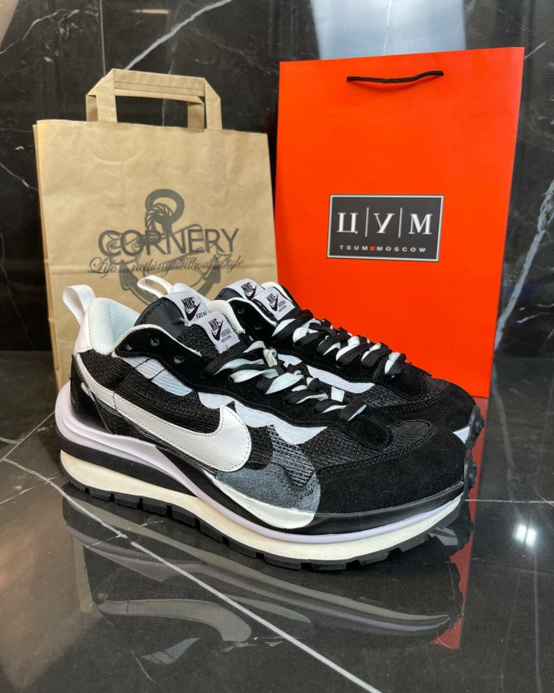 Кроссовки Nike x Sakai VaporWaffle Black