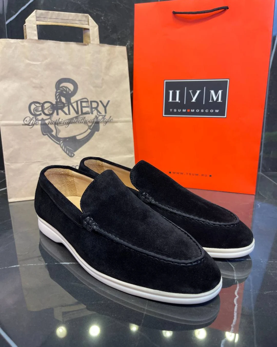 Лоферы Loro Piana Black