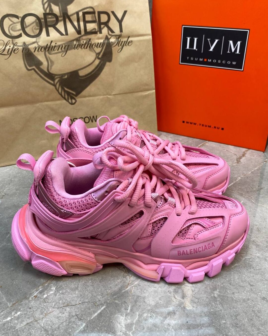 Кроссовки Balenciaga Track Trainer Pink — фото 4