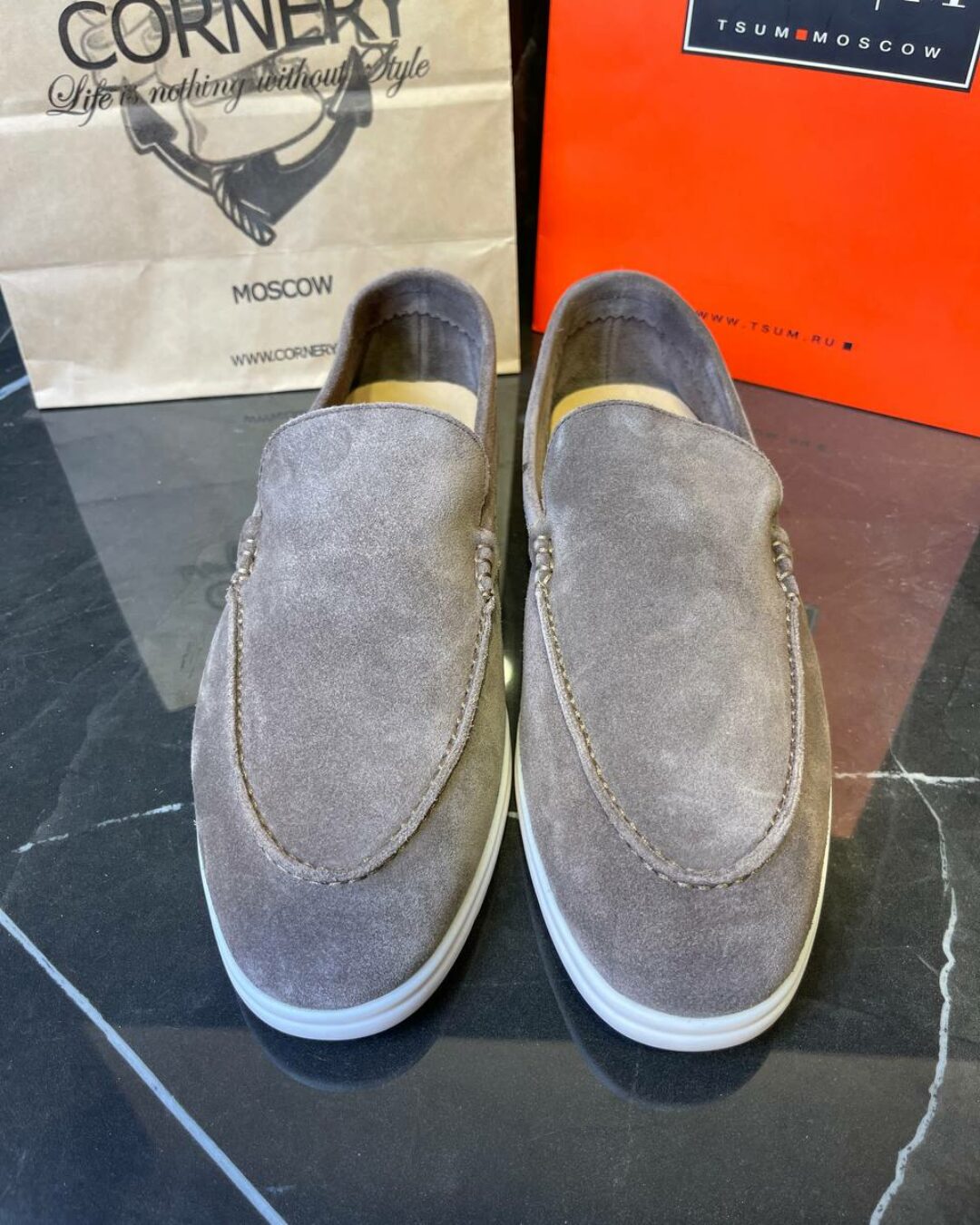 Лоферы Loro Piana Light Grey