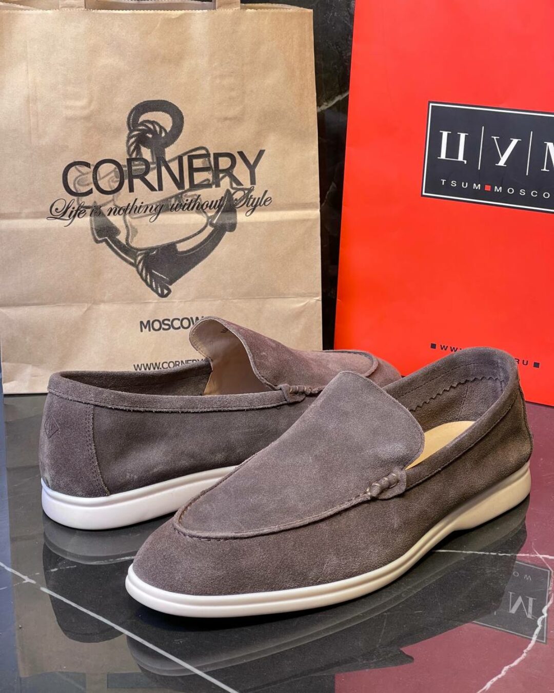 Лоферы Loro Piana Light Grey