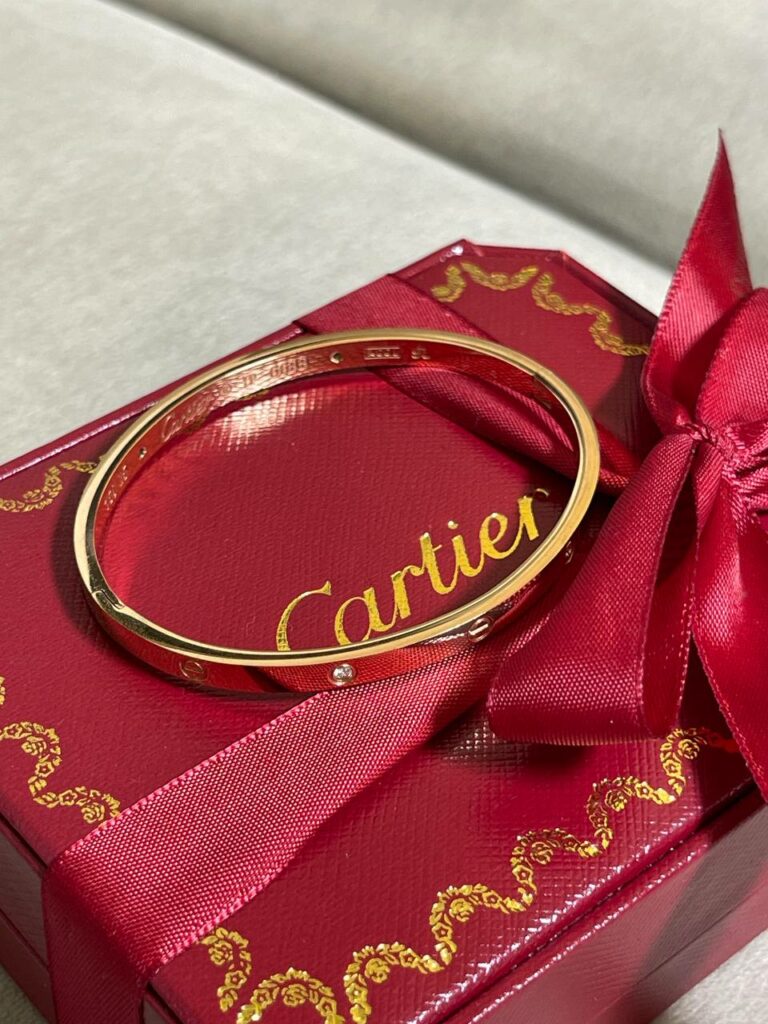 Браслет Cartier Love (тонкий)(камни)