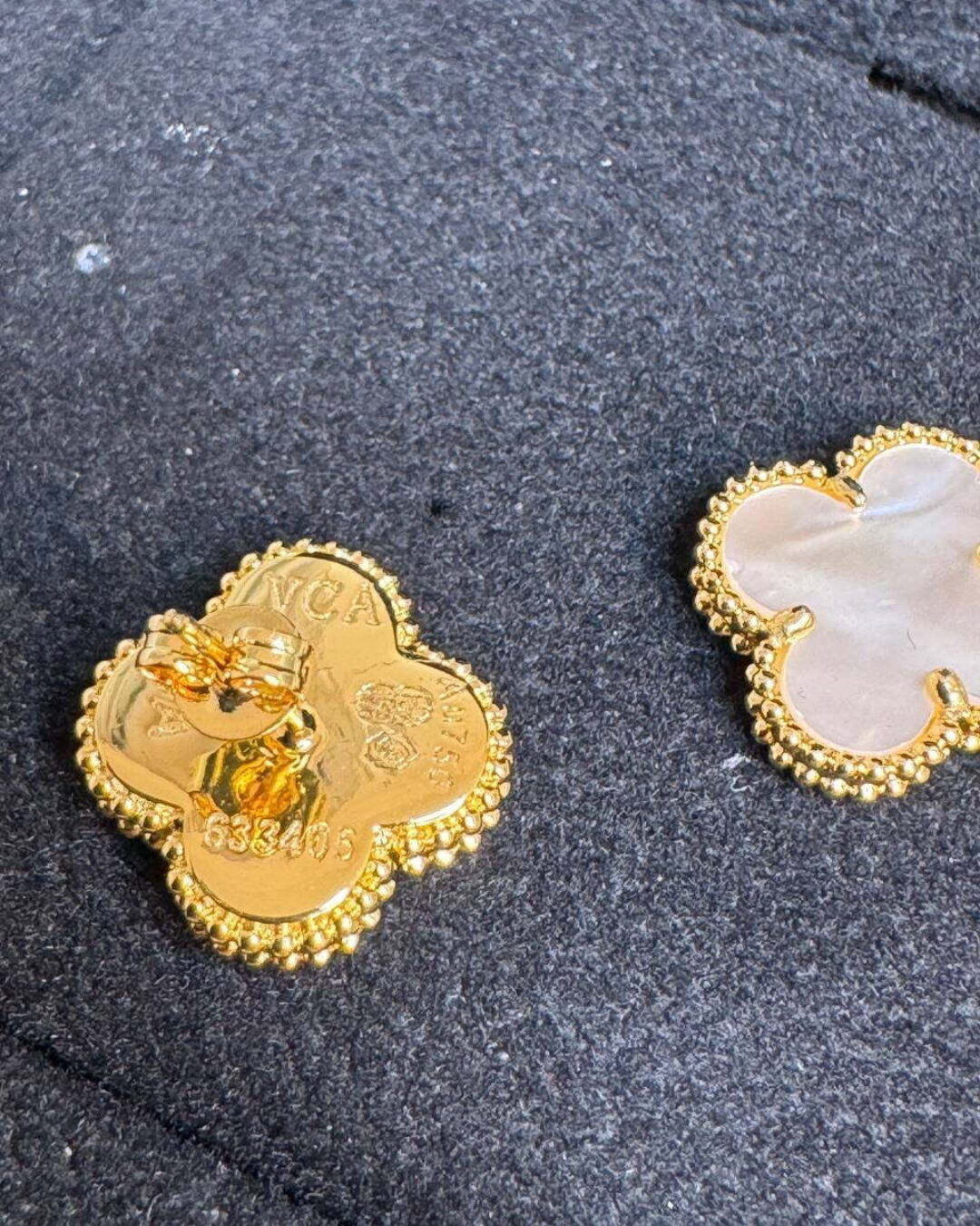 Серьги Van Cleef & Arpels Vintage Alhambra (Rose gold/White)