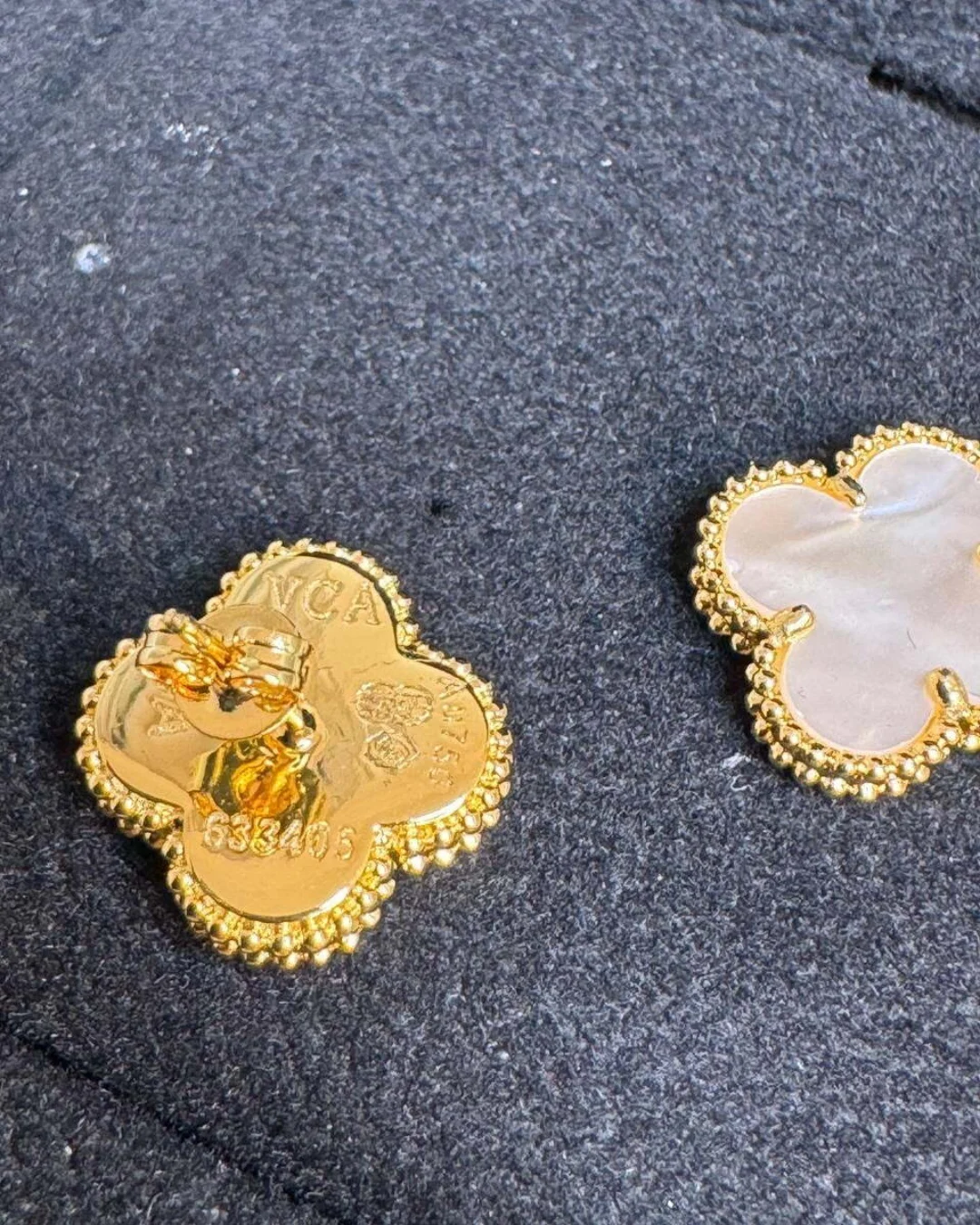 Серьги Van Cleef & Arpels Vintage Alhambra (Rose gold/White) — фото 6