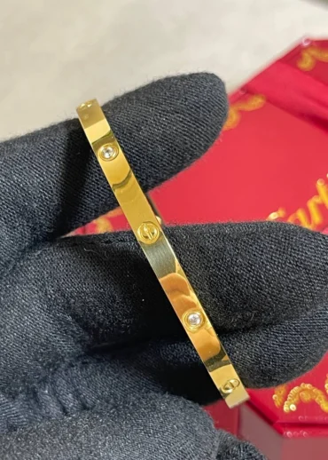 Браслет Cartier Love (тонкий, камни)