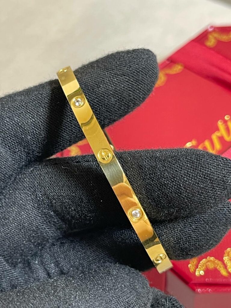 Браслет Cartier Love (тонкий, камни)