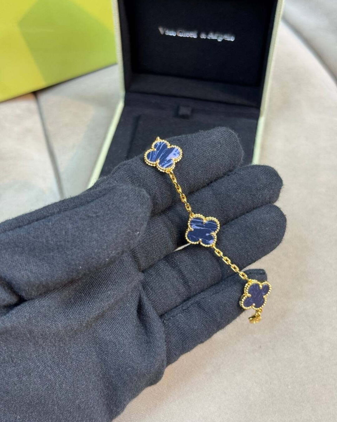 Браслет Van Cleef & Arpels Vintage Alhambra Gold/Blue