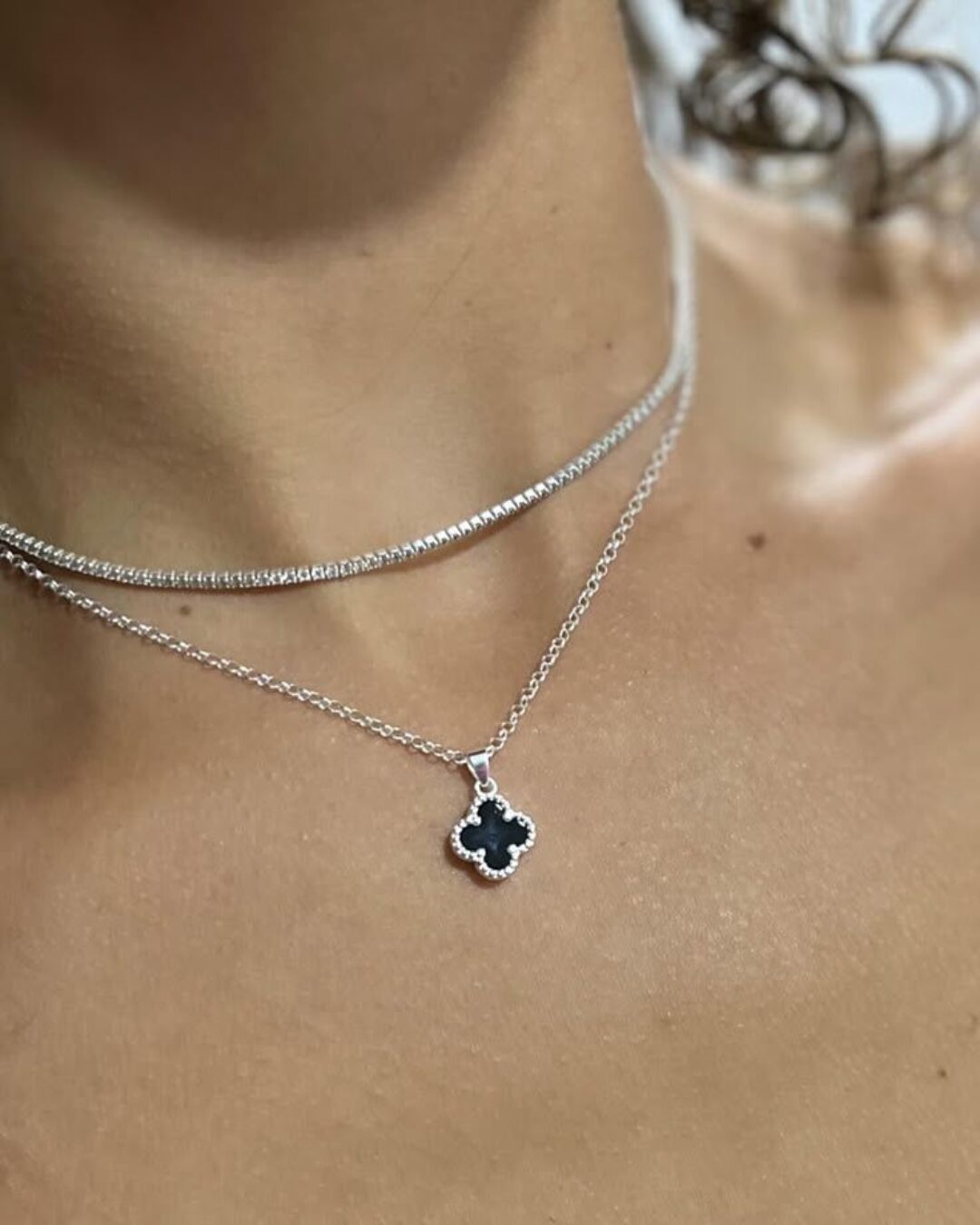 Колье Van Cleef & Arpels Vintage Alhambra (Silver/Black/Mono)