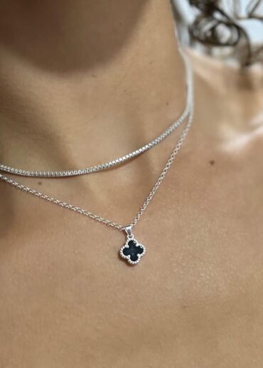 Колье Van Cleef & Arpels Vintage Alhambra (Silver/Black/Mono)