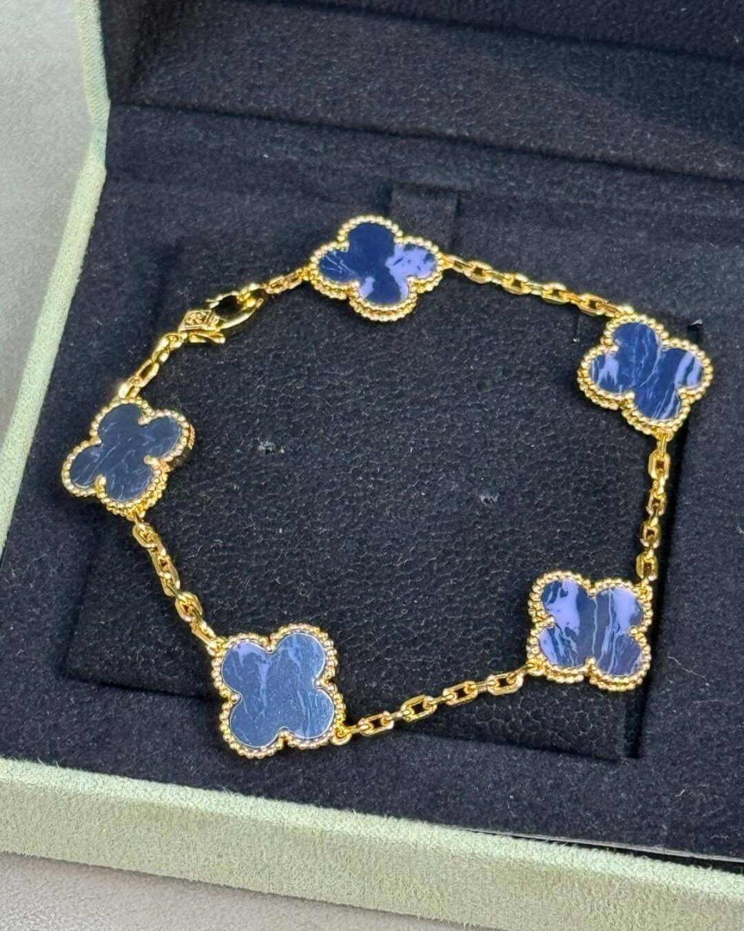Браслет Van Cleef & Arpels Vintage Alhambra Gold/Blue