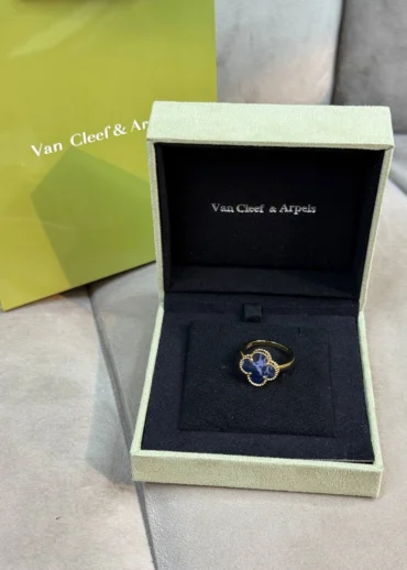 Кольцо Van Cleef & Arpels Vintage Alhambra (Gold/Blue)