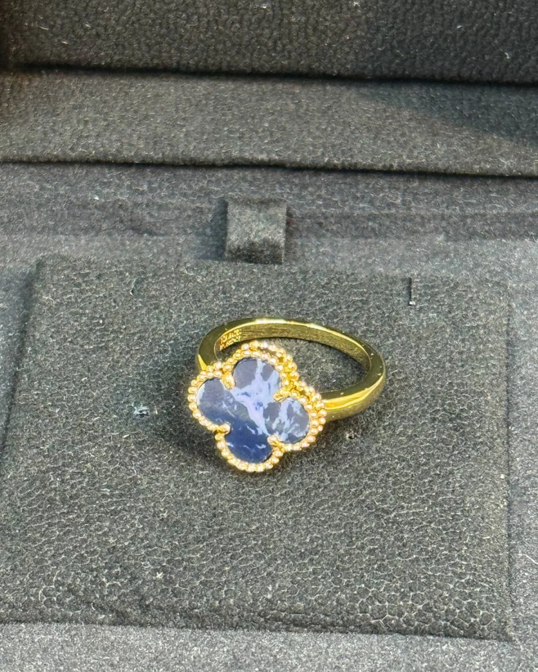 Кольцо Van Cleef & Arpels Vintage Alhambra (Gold/Blue) — фото 4