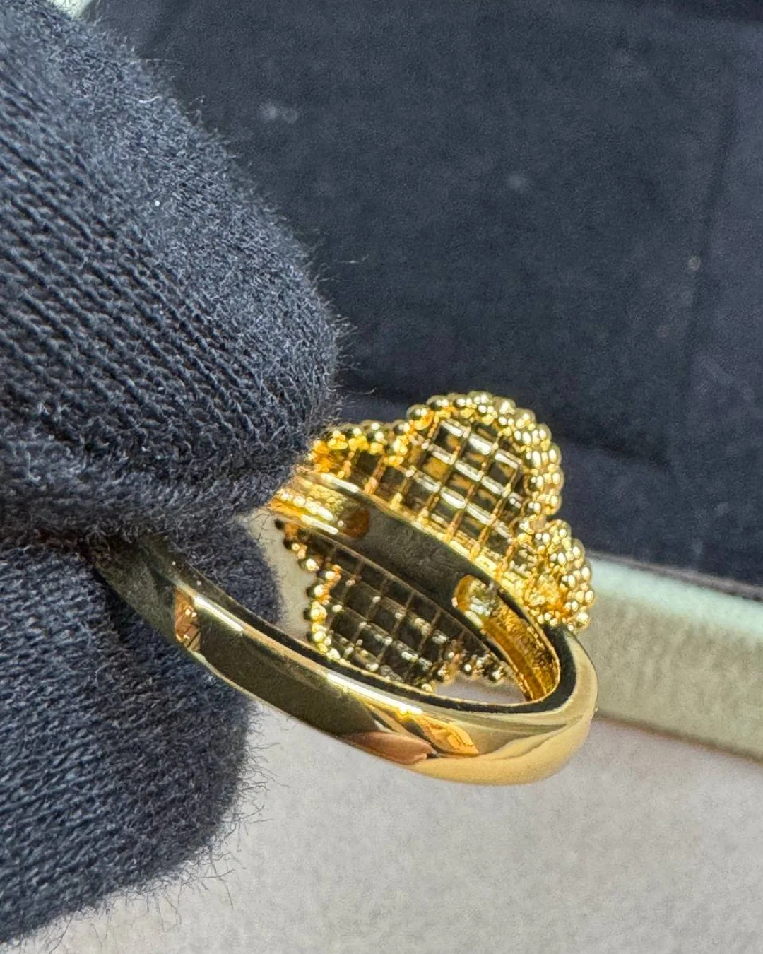 Кольцо Van Cleef & Arpels Vintage Alhambra (Gold/Blue) — фото 6